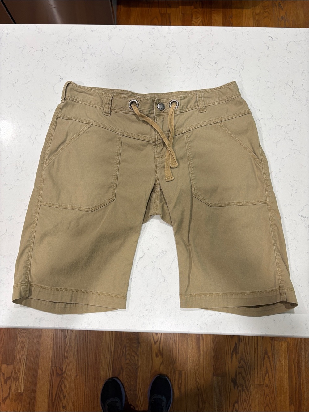 Vintage The North Face Women's Tan Drawstring Bermuda Shorts